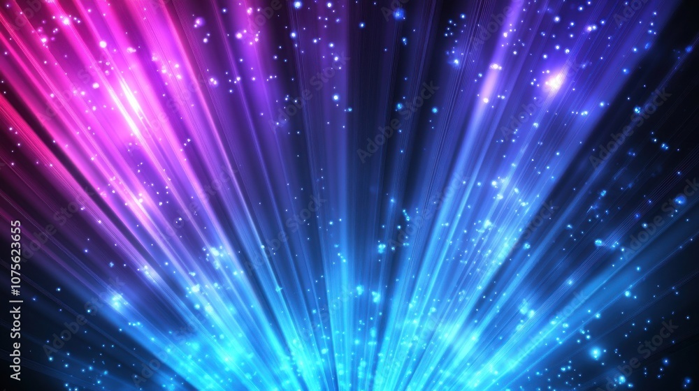 A vibrant display of colorful light rays, showcasing shades of purple and blue in an abstract cosmic background. A vibrant display of colorful light rays, showcasing shades of purple and blue in an abstract cosmic background.