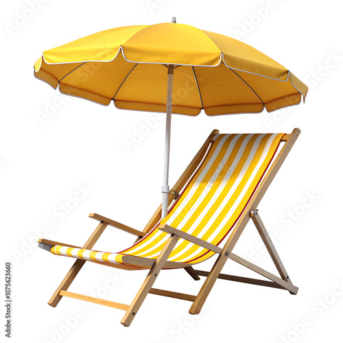 Beach chair with sun umbrella