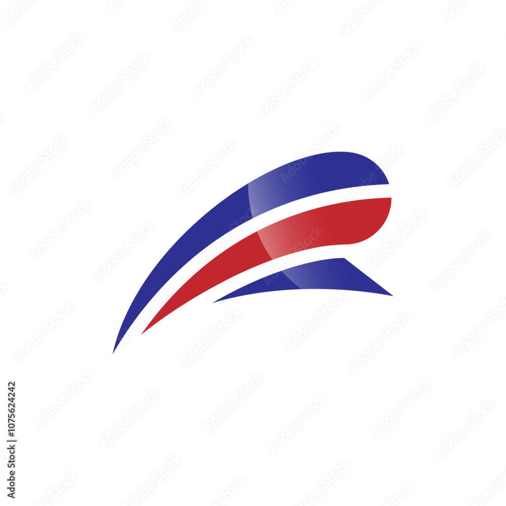 Fototapeta premium initial letter R unique swoosh logo vector
