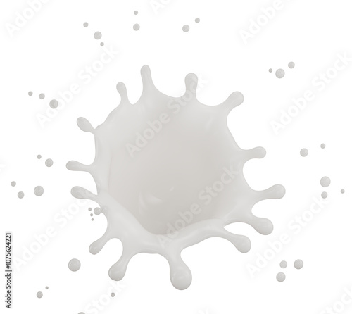 milk splash isolated on a white background. 3d render