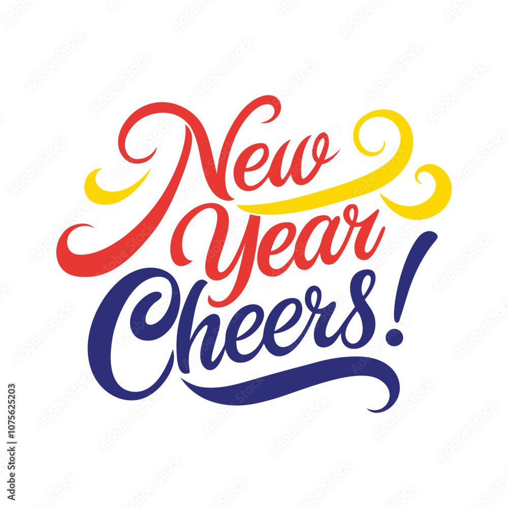 Obraz premium New Year Cheers 2025 Festive Typography for New Year Celebration