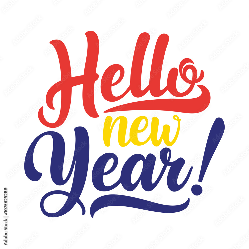 Hello New Year 2025 Typography Bright and Bold New Year Design Hello New Year 2025 Typography Bright and Bold New Year Design