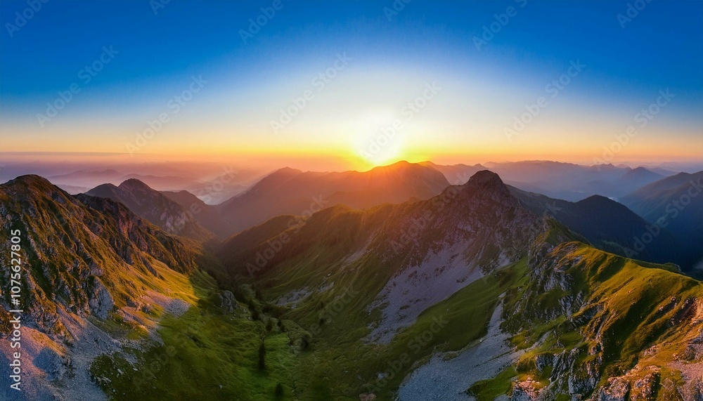 sunset in the mountains