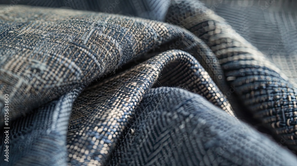 Close-Up of Denim Fabric Showing Detailed Weave and Texture Close-Up of Denim Fabric Showing Detailed Weave and Texture