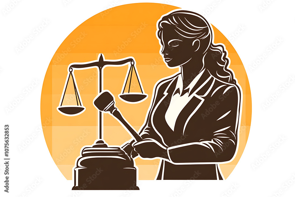 A female lawyer working with a scale of justice and gavel, symbolizing her role in law and court proceedings
A female lawyer working with a scale of justice and gavel, symbolizing her role in law and court proceedings