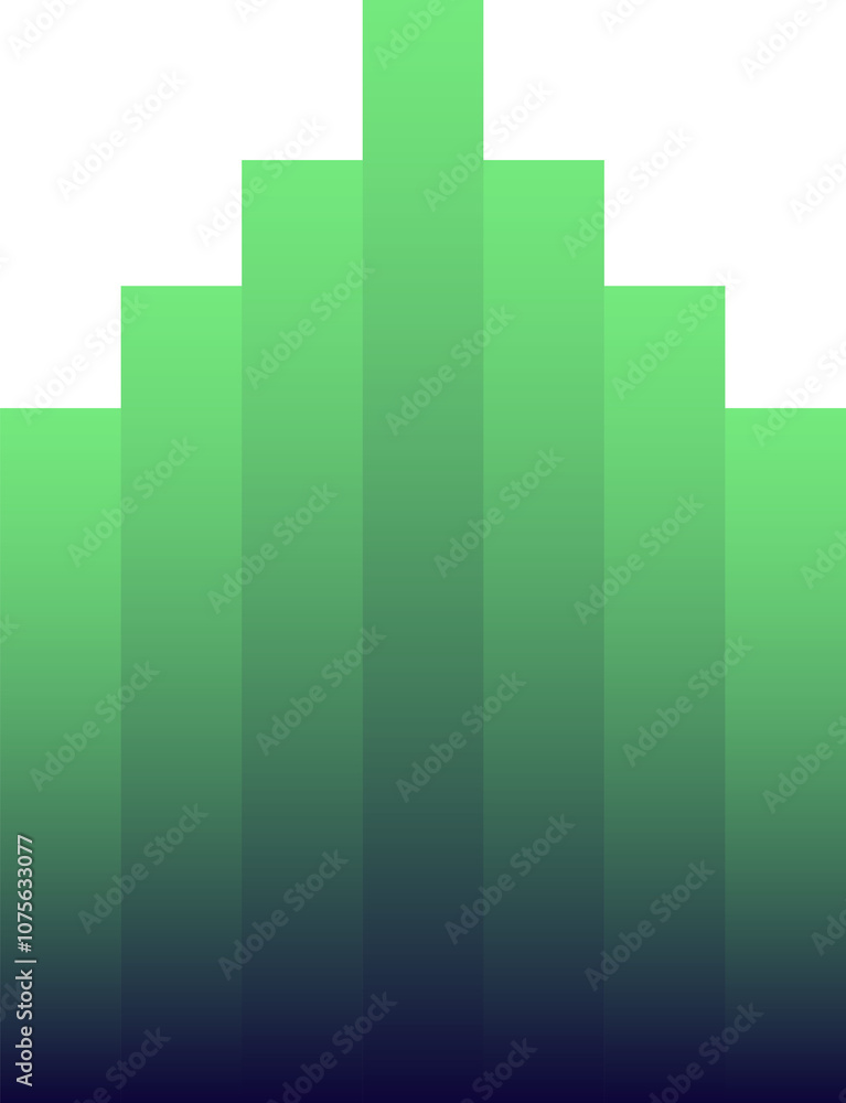 Fototapeta premium green gradient blocks symbol with transparent background