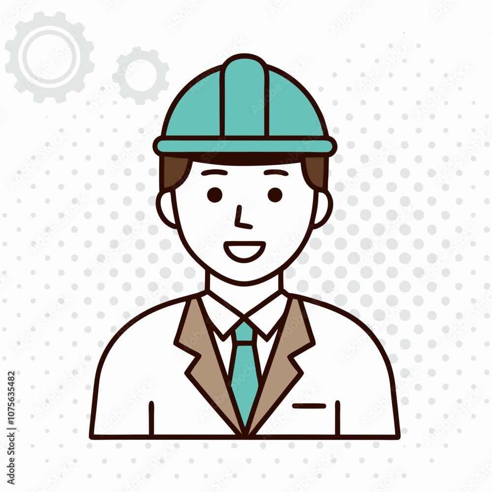 A man in a hard hat and a suit is smiling. He is wearing a tie and a jacket A man in a hard hat and a suit is smiling. He is wearing a tie and a jacket