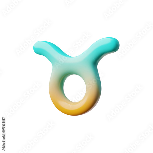 3D icon of the zodiac sign Taurus.