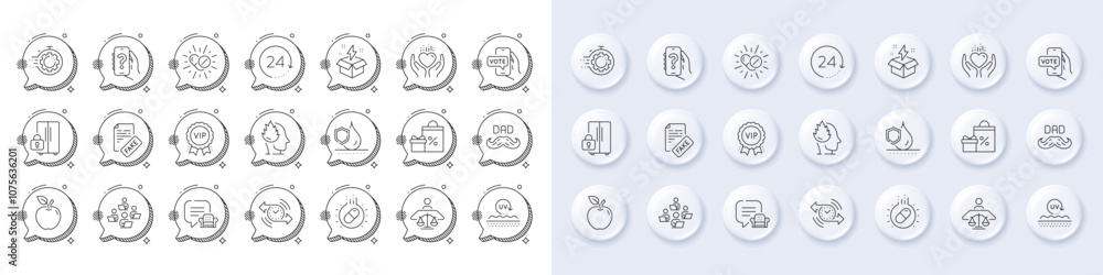 Waterproof, Online voting and Medical drugs line icons. White pin 3d buttons, chat bubbles icons. Pack of Stress, Shopping, Apple icon. Seo timer, Capsule pill, Help app pictogram. Vector Waterproof, Online voting and Medical drugs line icons. White pin 3d buttons, chat bubbles icons. Pack of Stress, Shopping, Apple icon. Seo timer, Capsule pill, Help app pictogram. Vector