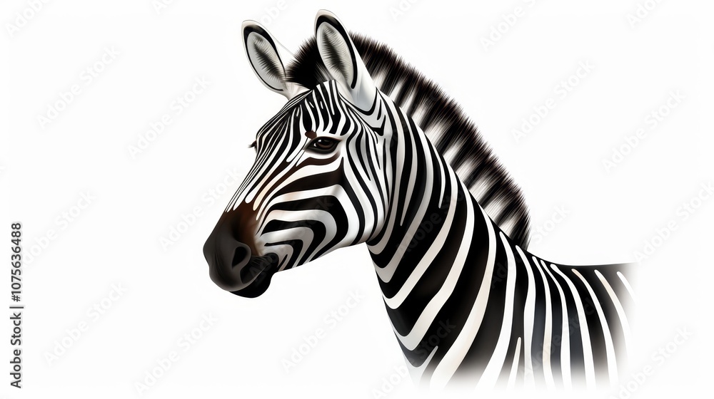 Detailed png of a zebra with rich background for graphic design and digital projects Detailed png of a zebra with rich background for graphic design and digital projects