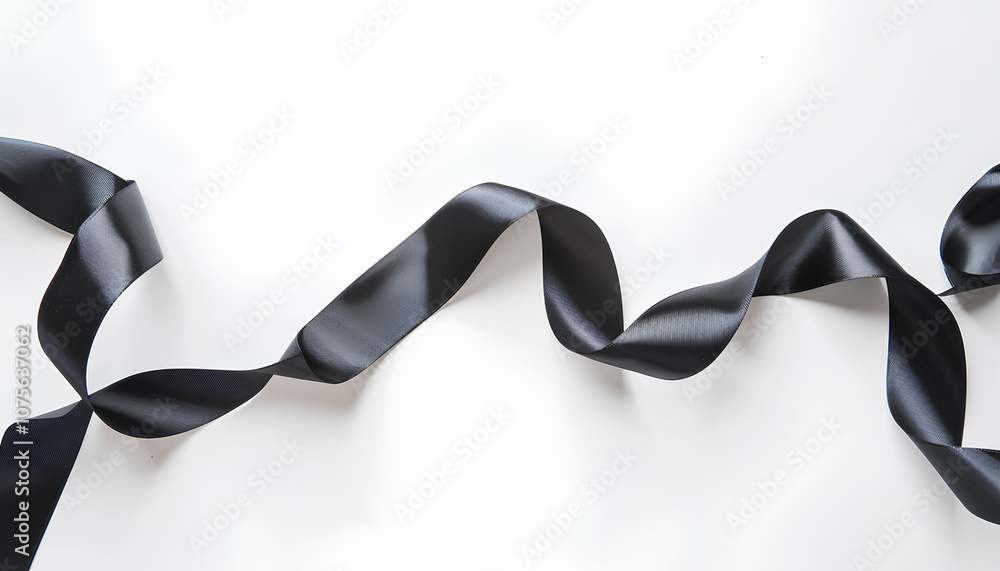 Beautiful elegant black ribbon isolated on white Beautiful elegant black ribbon isolated on white