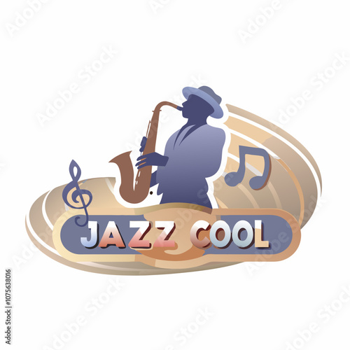 Colorful Jazz Cool logo with saxophonist and music notes.