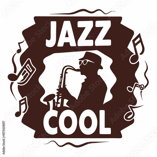 Jazz Cool logo with saxophonist silhouette and music notes.
