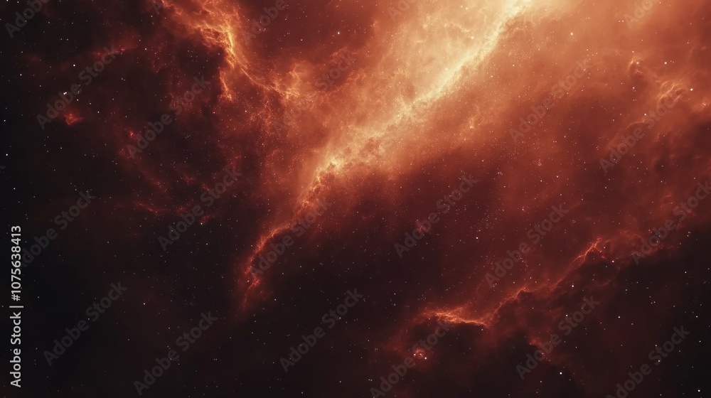 A fiery, abstract nebula in deep space, with wispy tendrils of gas and dust, illuminated by distant stars. A fiery, abstract nebula in deep space, with wispy tendrils of gas and dust, illuminated by distant stars.