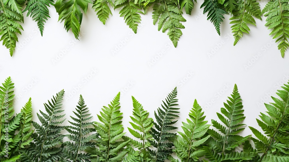 Obraz premium Green leaves fern tropical rainforest foliage plant isolated on white background, clipping path included.