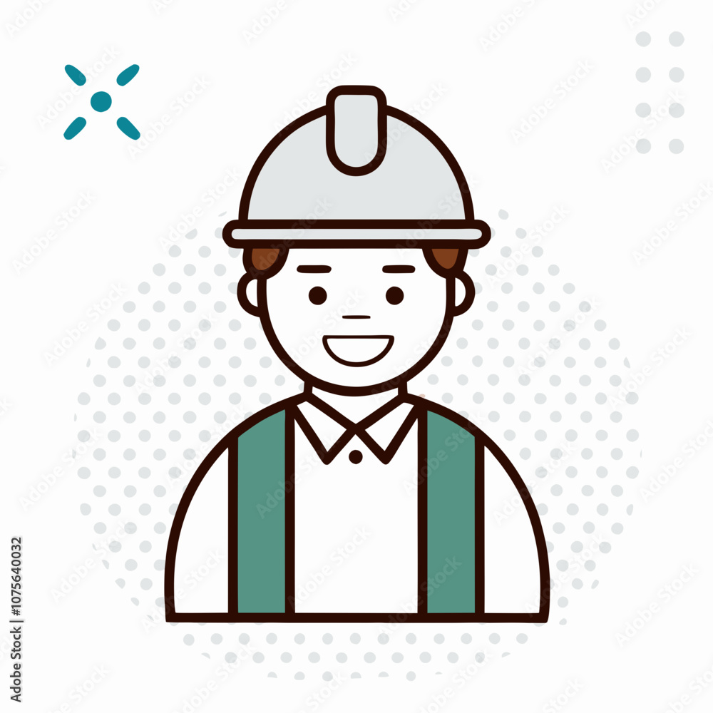 A man in a hard hat is smiling. He is wearing a green vest and a blue shirt A man in a hard hat is smiling. He is wearing a green vest and a blue shirt