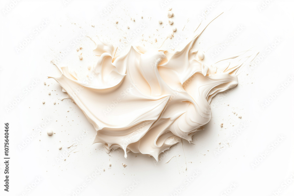 Closeup of Heavy cream swirl isolated on white background. Concept of dessert and sweet treat Closeup of Heavy cream swirl isolated on white background. Concept of dessert and sweet treat