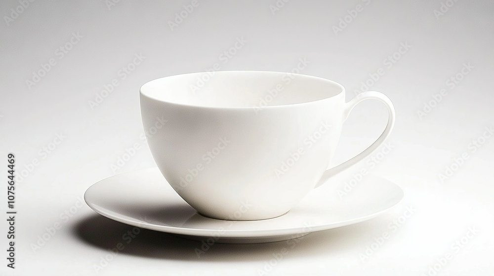 A white coffee cup rests atop a white table, holding a steaming beverage inside A white coffee cup rests atop a white table, holding a steaming beverage inside