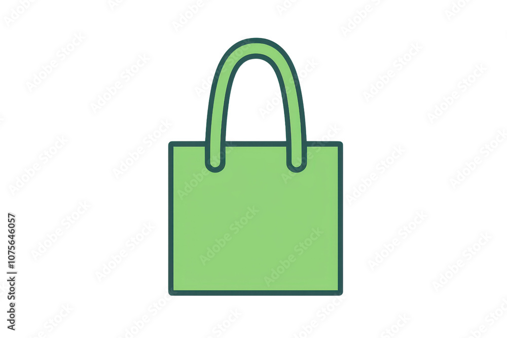 A simple green shopping bag with two handles, ideal for carrying goods and groceries. A simple green shopping bag with two handles, ideal for carrying goods and groceries.