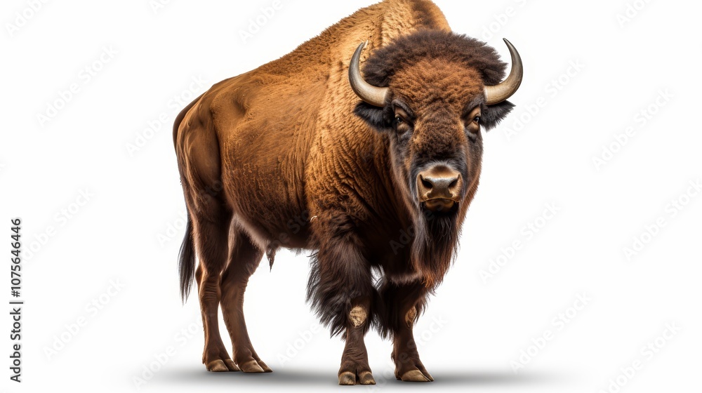 Majestic american bison image isolated on background for wildlife and nature projects Majestic american bison image isolated on background for wildlife and nature projects