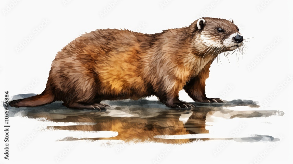 Fototapeta premium Realistic badger png image perfect for wildlife, nature, and animal themed design projects