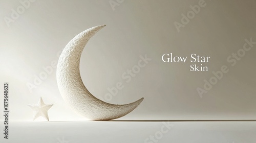 Glow Star Skin Crescent Moon and Star Symbolizing Nighttime Skincare and Rejuvenation photo