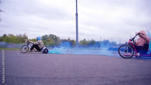 Experience the Thrill of Exciting Drift Racing, Complete with Colorful Smoke Effects in the Air