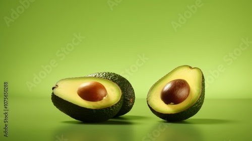 Vibrant green avocado isolated for fresh produce illustrations and healthy culinary designs photo