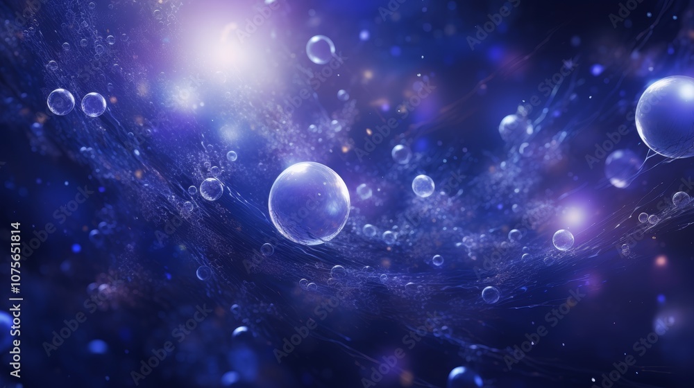 Naklejka premium Vivid abstract cosmic background featuring planets and celestial elements in space