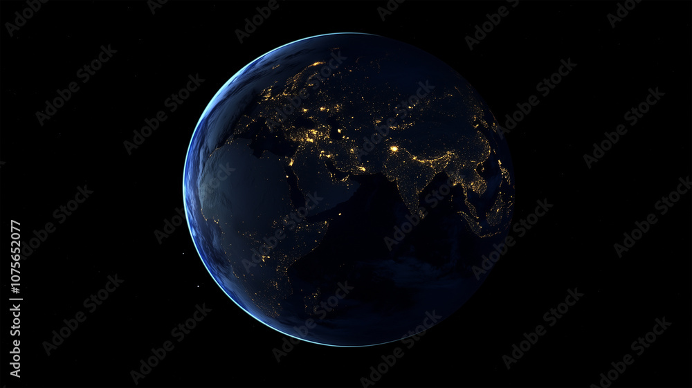 夜の宇宙から見た地球 夜の宇宙から見た地球