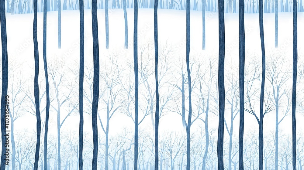 Obraz premium A stunning snowy landscape painting featuring majestic trees in the foreground and a snow-covered hill in the background