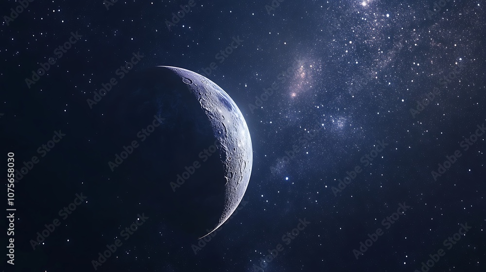 Fototapeta premium Vibrant night sky filled with planets and realistic galaxies image