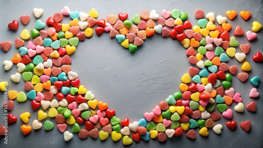 heart shaped candies on the wooden background heart shaped candies on the wooden background