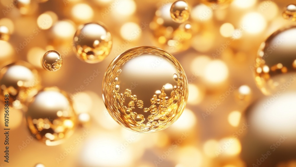 Golden Spheres Abstract Background Golden Spheres Abstract Background