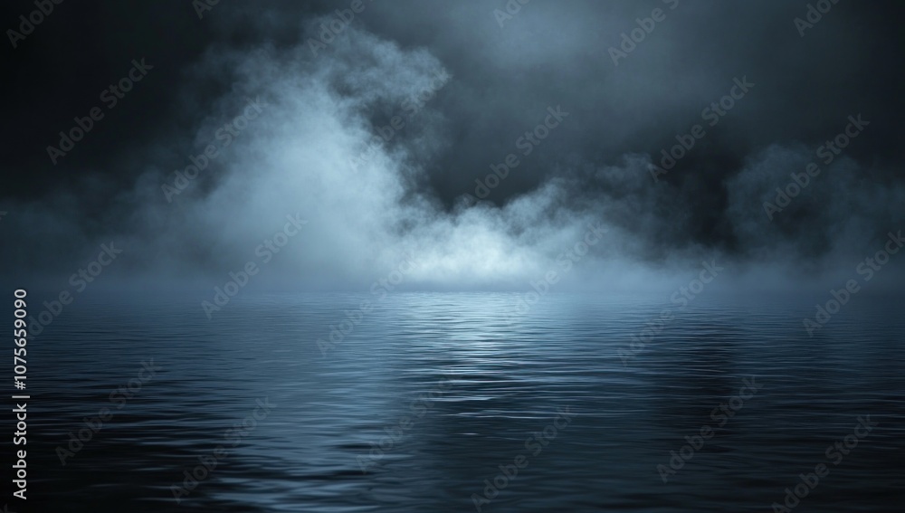 Mysterious Foggy Lake at Night Mysterious Foggy Lake at Night