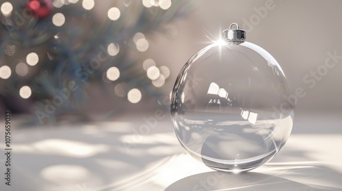 Wallpaper Mural Empty glass Christmas balls for tree simulation isolated, Christmas festival concept. Torontodigital.ca