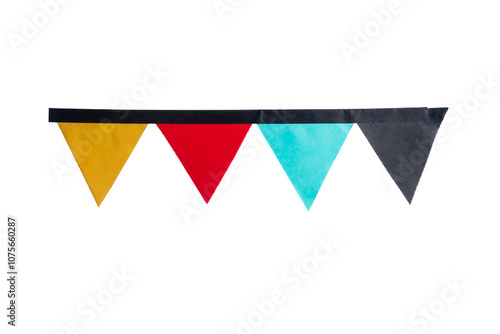 Free Download Colorful Paper Flags Against White Background for Festive Celebrations - GFXLoad