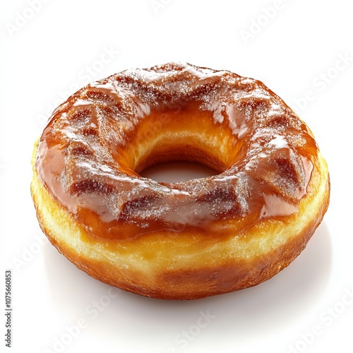 Top view of life sweet ring donut isolated on white background ,this image for summer concept photo