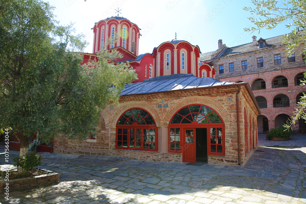 Fototapeta premium Koutloumousiou Monastery - is a Greek Orthodox Christian monastery in the monastic state of Mount Athos in Greece