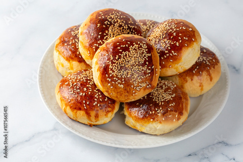 Traditional delicious handmade Turkish pastry cheese pastry (Turkish name; pogaca)