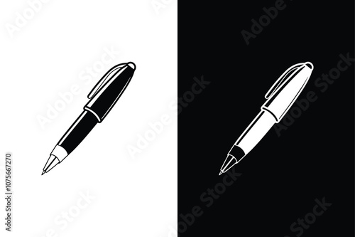 Pen flat icon or pen ink vector stock isolated vector icon illustration on white background.
