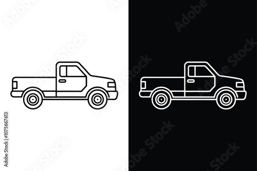 Truck pick up vector icon isolated vector icon illustration on white background.
