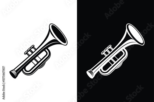 Musical instrument trumpet icon isolated vector icon illustration on white background.