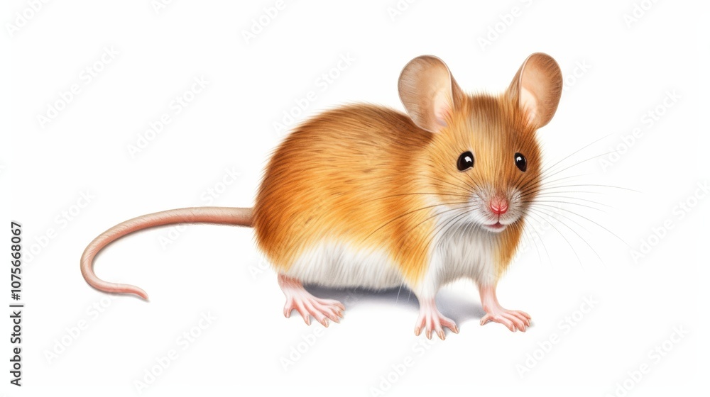 Obraz premium Realistic wildlife illustrations of a rat isolated on white for educational design projects