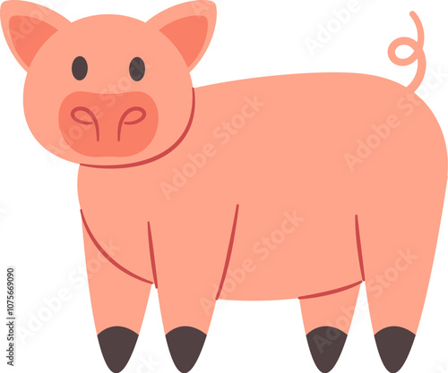 Pig farm animal vector illustration