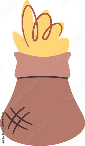Sack with dry hay vector illustration