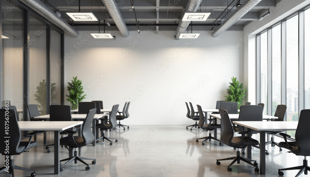 Modern Empty Office Space with City View Modern Empty Office Space with City View