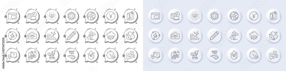 Heartbeat, Cloud storage and Report document line icons. White pin 3d buttons, chat bubbles icons. Pack of Difficult stress, Consumption growth, Seo message icon. Vector Heartbeat, Cloud storage and Report document line icons. White pin 3d buttons, chat bubbles icons. Pack of Difficult stress, Consumption growth, Seo message icon. Vector