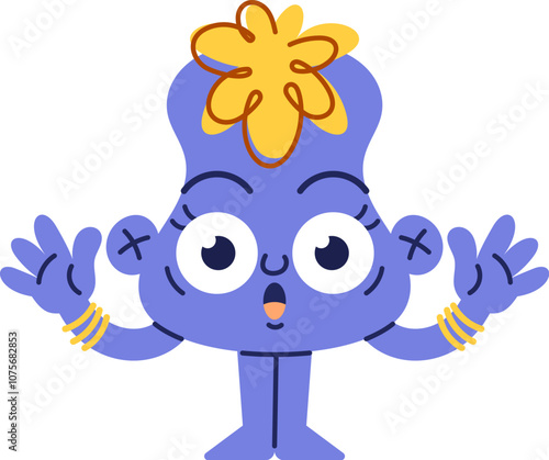 Amazed surprised weirdoes character illustration