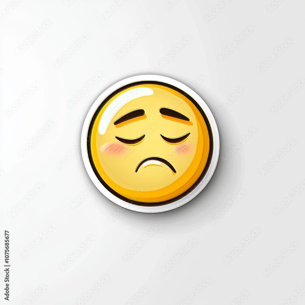 The sleepy emoji face is isolated on a white background with closed eyes and a Z The sleepy emoji face is isolated on a white background with closed eyes and a Z